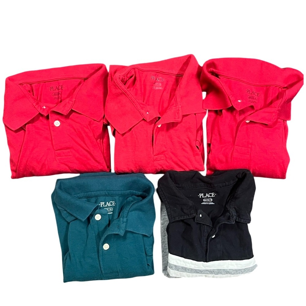 The‎ Childrens Place Boys Short Sleeve Polo Shirts Lot of 5 All Size XXL 16